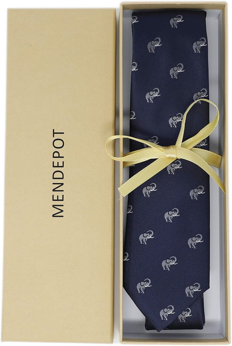 MENDEPOT Animal Pattern Necktie With Gift Box Sea Animal Pattern Tie Father's Day Birthday Gift Tie - Image 5